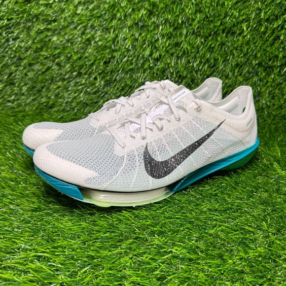 Size 10 - Mens Nike Air Zoom Victory Track Shoes White Green - FD8411-100 - Picture 2 of 7